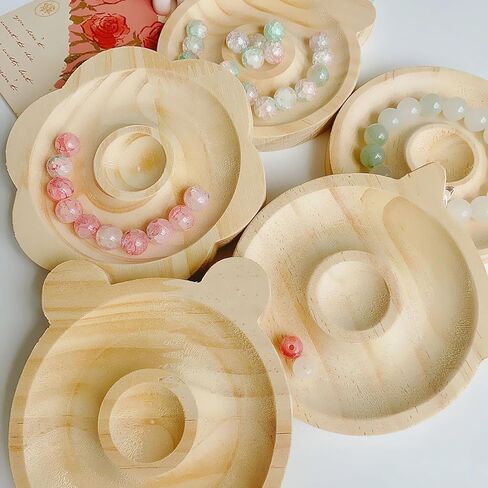 Natural Wood Board Plate Beading Tray Jewelry Measuring Tools Craft Gift Bracelet Stand Store Display Plate for Table Beading Tray in Saudi Arabia