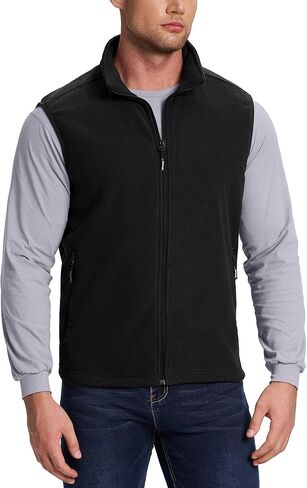 Outdoor Ventures Men's Full-Zip Polar Fleece Vest Outerwear Lightweight Warm Casual Sleeveless Jacket for Fall & Winter in Kuwait