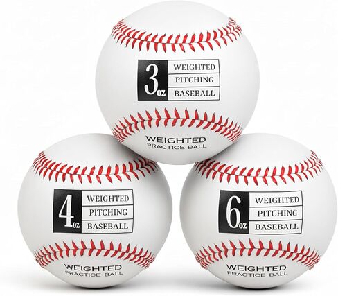 Weighted Baseballs for Throwing - Help Increase Pitch Velocity - Set of 6 Practice Baseballs 16oz in Kuwait
