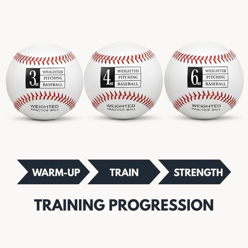 Weighted Baseballs for Throwing - Help Increase Pitch Velocity - Set of 6 Practice Baseballs 16oz in Kuwait