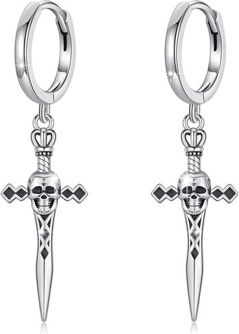 Moonstone Earrings Sterling Silver Devil Angel Dangle Earrings Heart Moonstone Drop Devil Jewelry Gifts for Women Girls Mother's Day in Saudi Arabia