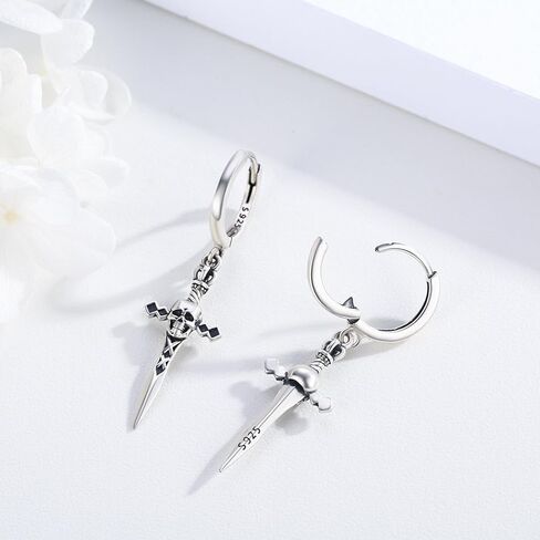 Moonstone Earrings Sterling Silver Devil Angel Dangle Earrings Heart Moonstone Drop Devil Jewelry Gifts for Women Girls Mother's Day in Saudi Arabia