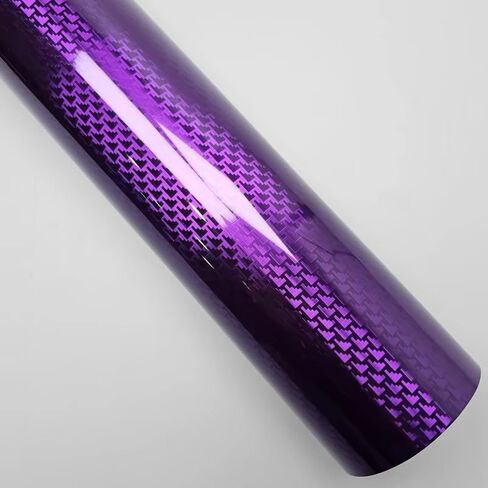 غلاف فينيل من ألياف الكربون بنمط مثلث - فيلم سيارات مزخرف بطول 1.5 قدم × 10 قدم - تصميم هندسي حديث للسيارات والديكورات الداخلية ومشاريع الأعمال اليدوية (أرجواني) in Kuwait
