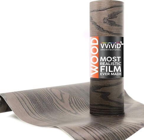 VViViD Chocolate Brown Ash Wood Natural Texture Architectural Vinyl Sheet Film Roll (15.9 Inch x 6.5ft Roll) in Saudi Arabia