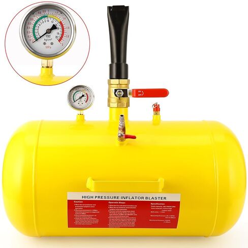 10 Gallon Air Tire Bead Seater, Air Tire Seating Blaster Inflator, 85-166PSI Air Tire Bead Blaster with Pressure Gauge & Handle for Car Truck ATV in Saudi Arabia