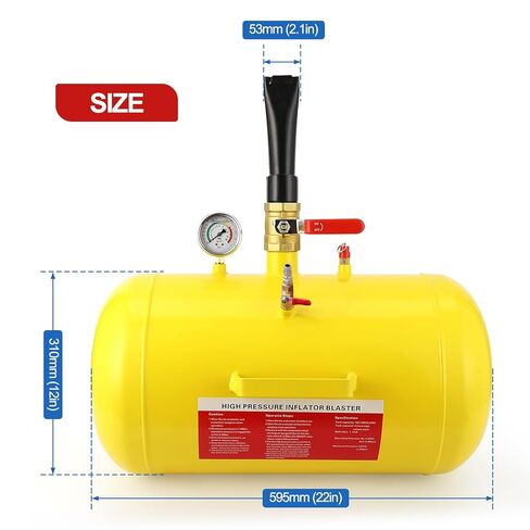 10 Gallon Air Tire Bead Seater, Air Tire Seating Blaster Inflator, 85-166PSI Air Tire Bead Blaster with Pressure Gauge & Handle for Car Truck ATV in Saudi Arabia