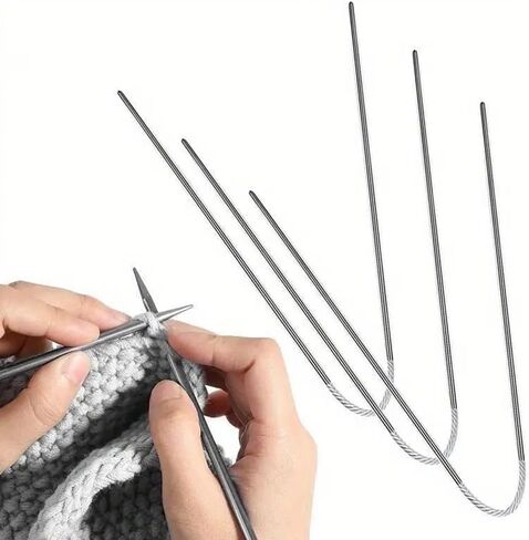 3PCS Circular Needles, 3mm Stainless Steel Knitting Needles for Hats, Socks, Sweaters, and Handmade Crafts – Durable and Versatile Metal Circular Needles in Saudi Arabia