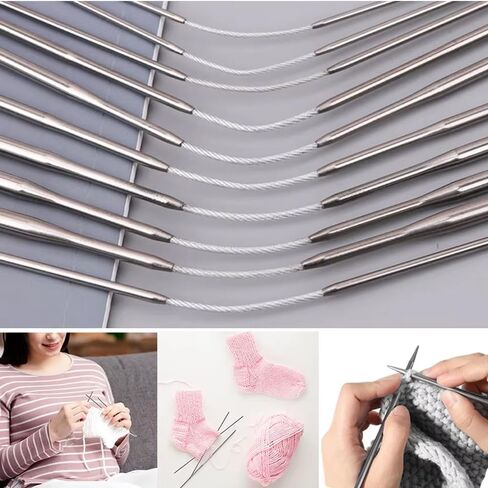 3PCS Circular Needles, 3mm Stainless Steel Knitting Needles for Hats, Socks, Sweaters, and Handmade Crafts – Durable and Versatile Metal Circular Needles in Saudi Arabia