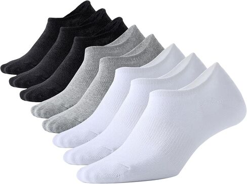 No Show Socks Men 8 Pairs Cotton Low Cut Socks Casual Breathable Non Slip Invisible Socks 6-9/9-12/12-14 in Kuwait