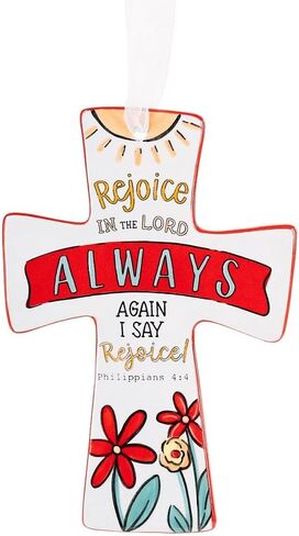 Glory Haus, Wall Cross, Ceramic, Hand-painted, 4"x6" for children and adults (A Sweet Friendship Refreshed the Soul) in Saudi Arabia