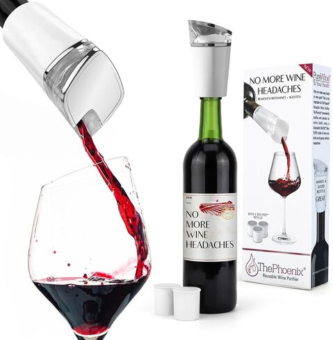 PureWine Phoenix Bio-Pods 8-Pack Refill for Wine Filter - Eco-Friendly, Portable, Reusable Wine Aerator - Histamine & Sulfite Filter & Purifier in Saudi Arabia