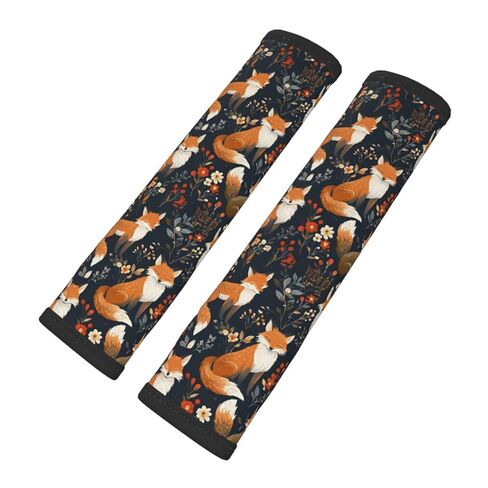 Elegant Pattern Featuring Foxes 2 Pack Car Seat Belt Cover Pads Pram Strap Covers Automotive Seatbelt Universal Soft Comfortable for Men Women Adults in Saudi Arabia