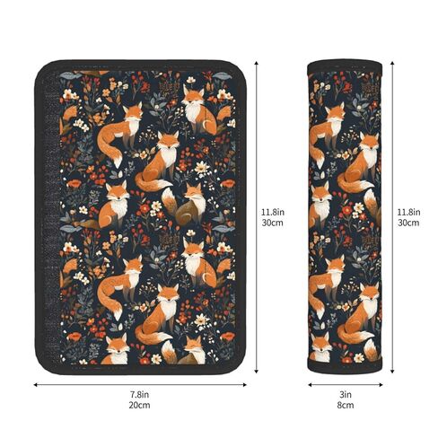 Elegant Pattern Featuring Foxes 2 Pack Car Seat Belt Cover Pads Pram Strap Covers Automotive Seatbelt Universal Soft Comfortable for Men Women Adults in Saudi Arabia