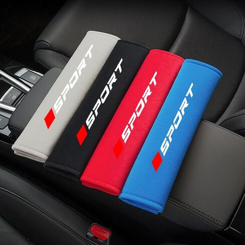 Car Seat Belt Pad, Sport Soft Vehicle Seatbelt Cushion Protector for Shoulder & Neck, Breathable & Comfortable Seat Strap Covers, Universal Automotive Accessories (Red/Black) in Saudi Arabia