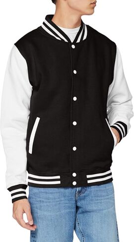 AWDis Hoods Varsity Letterman jacket Kelly Green / White L in Kuwait