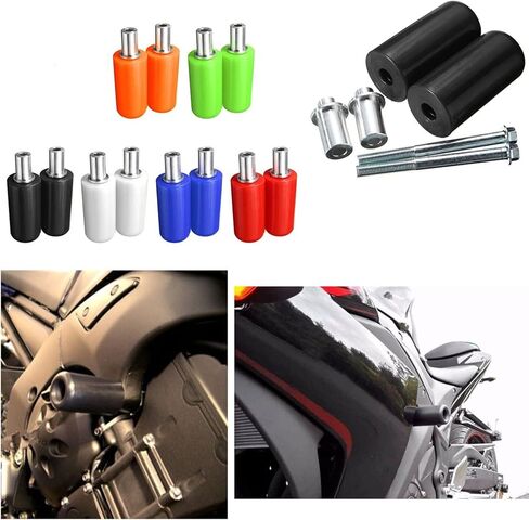 Frame slider,10mm universal Large motorcycle frame slider crash protection For Yamaha Suzuki Honda(2ps) (Black) in Saudi Arabia