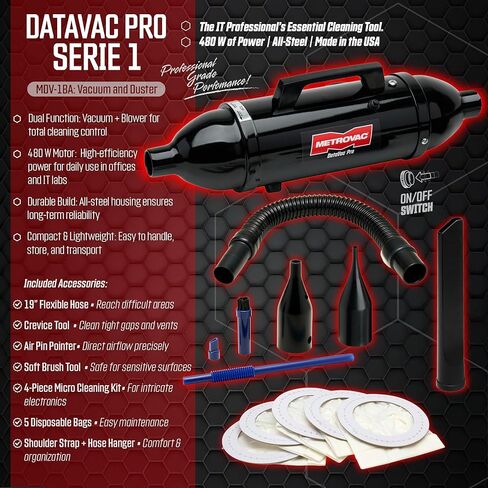 تتضمن 5 حقائب إضافية | سلسلة DataVac Safe Pro MDV-1ESD | معدات مكتبية – كمبيوتر – إلكترونيات مكنسة ومنفضة | متعددة الوظائف | مصممة لتقليل التفريغ الكهربائي الساكن | صنع في الولايات المتحدة الأمريكية in Saudi Arabia
