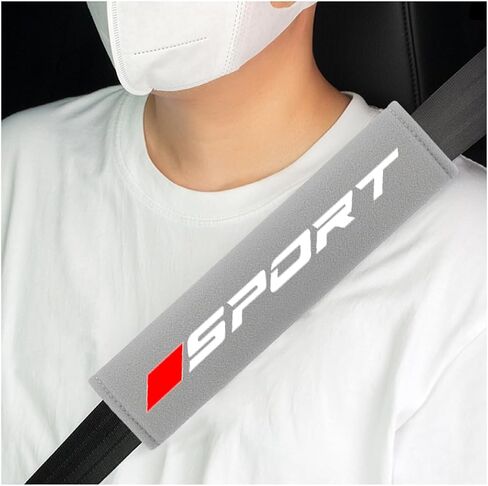 Car Seat Belt Pad, Sport Soft Vehicle Seatbelt Cushion Protector for Shoulder & Neck, Breathable & Comfortable Seat Strap Covers, Universal Automotive Accessories (Red/Black) in Saudi Arabia
