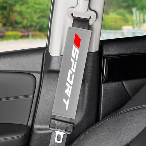 Car Seat Belt Pad, Sport Soft Vehicle Seatbelt Cushion Protector for Shoulder & Neck, Breathable & Comfortable Seat Strap Covers, Universal Automotive Accessories (Red/Black) in Saudi Arabia