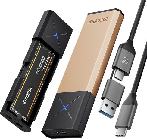 iDsonix M.2 NVMe SATA SSD Enclosure, Adapter Tool Free Aluminum, USB 3.2 Gen 2 10Gbps M2 SSD Enclosure Supports M and B&M Keys with UASP Trim for 2230/2242/2260/2280 - Gray in Kuwait