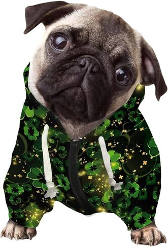 Howilath Dog Hoodie ملابس الحيوانات الأليفة، ملابس طوطم عرقية بسحاب للكلاب، سويت شيرت قبلي هندسي بني مع قبعة، قمصان بقلنسوة للكلاب والقطط - مقاس M in Kuwait