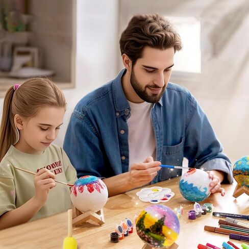 CPLA DIY 3D Moon Night Light, Paint Your Own Moon Lamp Kit, Arts Supplies and Crafts Kit, Ages 6 7 8 9 10 11 12 13 Year Old Girls Boys Kids Birthday Gifts in Saudi Arabia