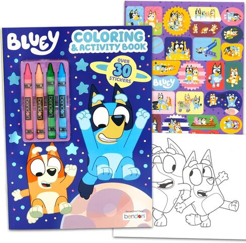 مجموعة كتب التلوين والأنشطة Bluey Ultimate - حزمة تلوين لصفحات التلوين للأطفال، والتلوين بدون فوضى، والملصقات، والمزيد | كتب تلوين جامبو بلوي 4-8، 3-5، 8-12 in Kuwait