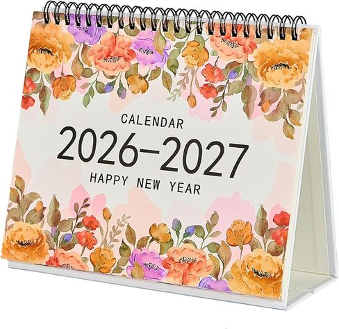تقويم مكتب 2026-2027، تقويم مكتبي صغير 6.8 بوصة × 8 بوصة مع تصميم الأزهار، تقويم الوجه لمدة 18 شهرًا مع كتل يومية للمعلم والمكتب والمنزل، ملصقات إضافية in Kuwait