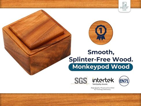 BSIRI Magic Sliding Box- Secret Box Brain Teaser Wooden Puzzle Boxes with Hidden Compartments. Ideal Mystery Box, Money Box, Jewelry Box, 3D Puzzle Lock Box, Gift Card, and Money Puzzle Box in Kuwait