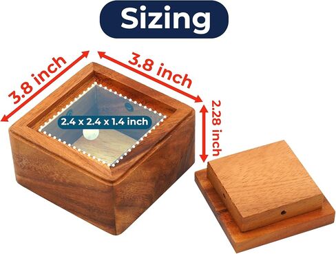 BSIRI Magic Sliding Box- Secret Box Brain Teaser Wooden Puzzle Boxes with Hidden Compartments. Ideal Mystery Box, Money Box, Jewelry Box, 3D Puzzle Lock Box, Gift Card, and Money Puzzle Box in Kuwait