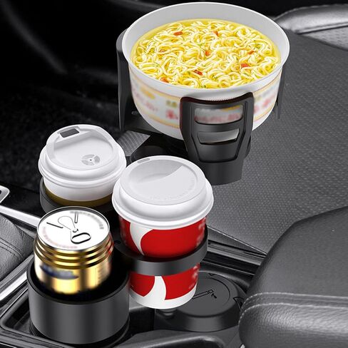 4 in 1 Car Cup Holder Expander Adapter Universal Car Phone Drink Bottle Stand Rack w/ 360° Rotating Vehicle Water Cup Holder for Most Size Drinks Bottle Water Cups Black in Saudi Arabia