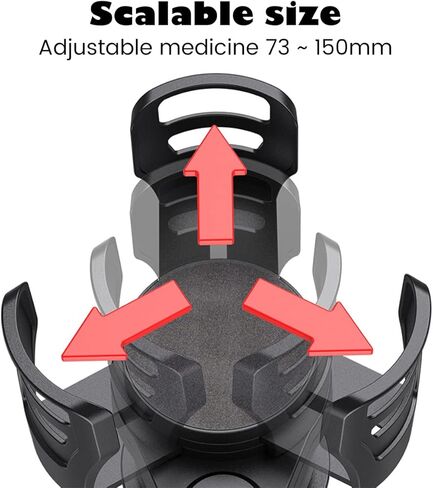 4 in 1 Car Cup Holder Expander Adapter Universal Car Phone Drink Bottle Stand Rack w/ 360° Rotating Vehicle Water Cup Holder for Most Size Drinks Bottle Water Cups Black in Saudi Arabia