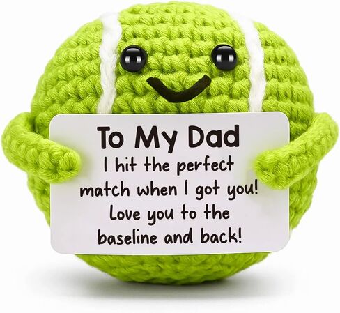 MAMAGIFTREE for Dad from Daughter, Son - Tennis Gifts for Dad Who is a Tennis Lover - Unique Birthday Present, Handmade Punny Keepsake, Funny Crochet Sports Decor for Father in Saudi Arabia