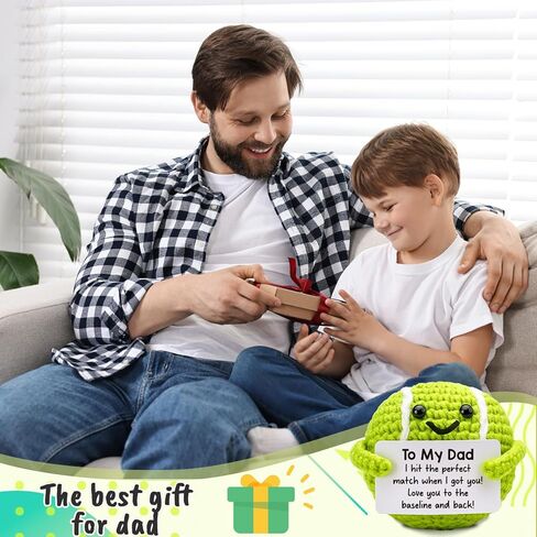 MAMAGIFTREE for Dad from Daughter, Son - Tennis Gifts for Dad Who is a Tennis Lover - Unique Birthday Present, Handmade Punny Keepsake, Funny Crochet Sports Decor for Father in Saudi Arabia