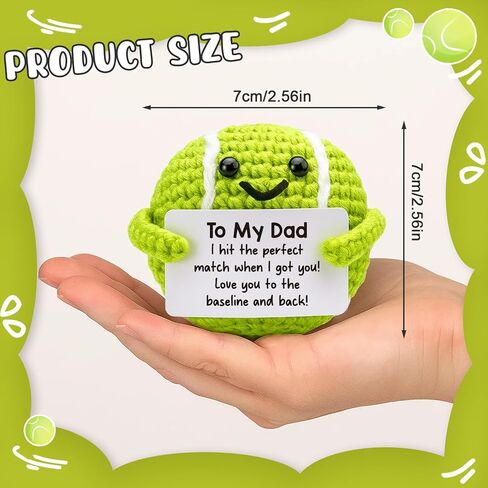 MAMAGIFTREE for Dad from Daughter, Son - Tennis Gifts for Dad Who is a Tennis Lover - Unique Birthday Present, Handmade Punny Keepsake, Funny Crochet Sports Decor for Father in Saudi Arabia