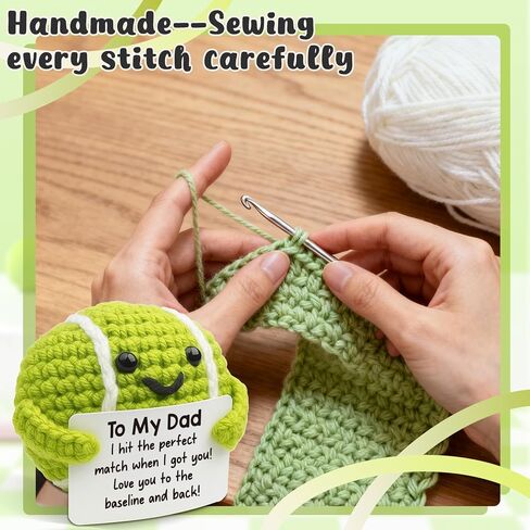 MAMAGIFTREE for Dad from Daughter, Son - Tennis Gifts for Dad Who is a Tennis Lover - Unique Birthday Present, Handmade Punny Keepsake, Funny Crochet Sports Decor for Father in Saudi Arabia
