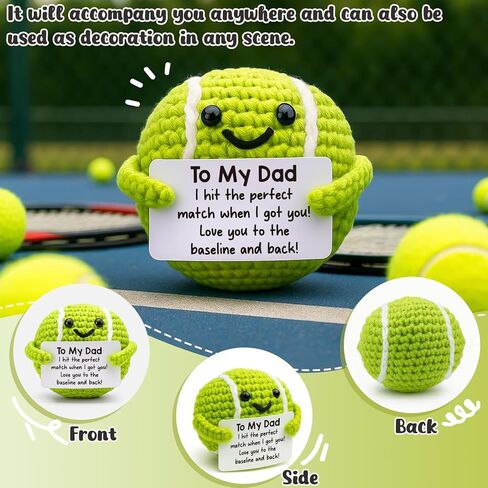 MAMAGIFTREE for Dad from Daughter, Son - Tennis Gifts for Dad Who is a Tennis Lover - Unique Birthday Present, Handmade Punny Keepsake, Funny Crochet Sports Decor for Father in Saudi Arabia