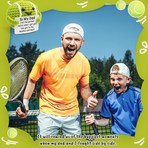 MAMAGIFTREE for Dad from Daughter, Son - Tennis Gifts for Dad Who is a Tennis Lover - Unique Birthday Present, Handmade Punny Keepsake, Funny Crochet Sports Decor for Father in Saudi Arabia