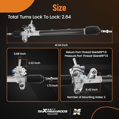مجموعة حامل وترس التوجيه الهيدروليكي من maXpeedingrods متوافقة مع Acura TSX L4 2.4L 2004-2008، استبدال OE 26-2720، 3010SDAA01، عالي الأداء، سهل التركيب in Saudi Arabia