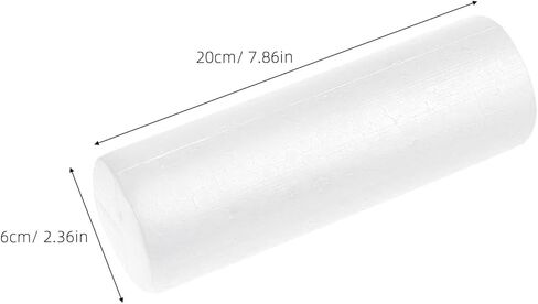 Gatuida 6Pcs White Foam Cylinders for Crafts - 8 Inch Polystyrene Foam Rods for DIY Crafting - Modeling Decorating Carving and Painting Ideal for Christmas Ornaments and Floral in Saudi Arabia