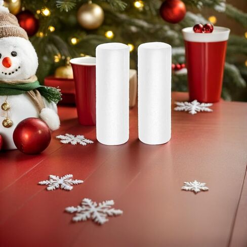 Gatuida 6Pcs White Foam Cylinders for Crafts - 8 Inch Polystyrene Foam Rods for DIY Crafting - Modeling Decorating Carving and Painting Ideal for Christmas Ornaments and Floral in Saudi Arabia