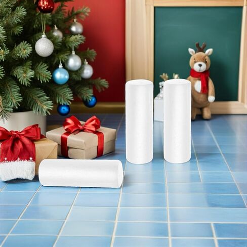 Gatuida 6Pcs White Foam Cylinders for Crafts - 8 Inch Polystyrene Foam Rods for DIY Crafting - Modeling Decorating Carving and Painting Ideal for Christmas Ornaments and Floral in Saudi Arabia