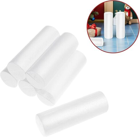 Gatuida 6Pcs White Foam Cylinders for Crafts - 8 Inch Polystyrene Foam Rods for DIY Crafting - Modeling Decorating Carving and Painting Ideal for Christmas Ornaments and Floral in Saudi Arabia