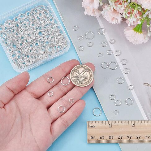 PH PandaHall 400pcs Closed Jumps Rings, 5 Size Brass Soldered Jump Rings 18~21 Gauge Silver Round Rings Chainmail Rings Junction Rings Jewelry Connector for DIY Bracelets Necklaces Keychain, 5~10mm in Saudi Arabia