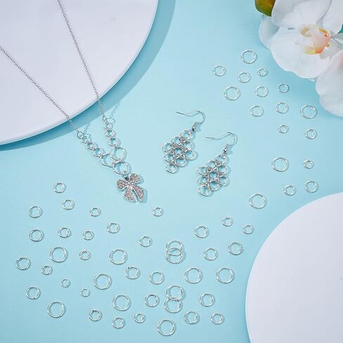PH PandaHall 400pcs Closed Jumps Rings, 5 Size Brass Soldered Jump Rings 18~21 Gauge Silver Round Rings Chainmail Rings Junction Rings Jewelry Connector for DIY Bracelets Necklaces Keychain, 5~10mm in Saudi Arabia