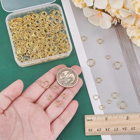 PH PandaHall 400pcs Closed Jumps Rings, 5 Size Brass Soldered Jump Rings 18~21 Gauge Silver Round Rings Chainmail Rings Junction Rings Jewelry Connector for DIY Bracelets Necklaces Keychain, 5~10mm in Saudi Arabia