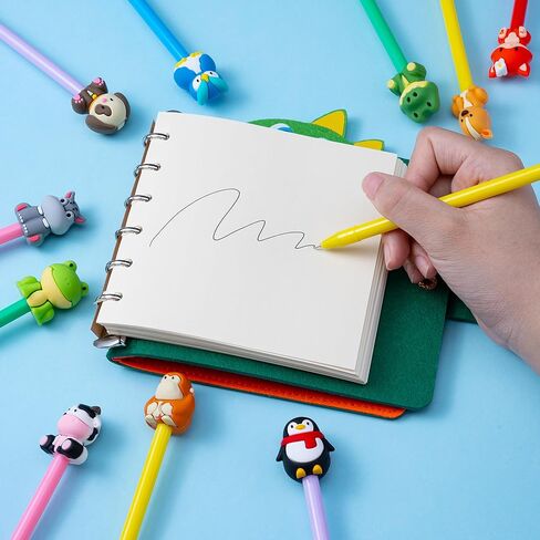 لطيف سفاري الحيوانات الكرتون هلام أقلام الحبر الأسود، أقلام الكتابة kawaii عشوائية، أنماط متنوعة أقلام للمدرسة مكتب المنزل طالب الأطفال الحاضر (24) in Kuwait