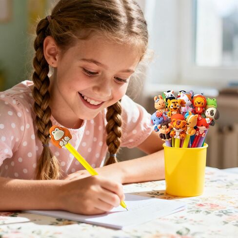 لطيف سفاري الحيوانات الكرتون هلام أقلام الحبر الأسود، أقلام الكتابة kawaii عشوائية، أنماط متنوعة أقلام للمدرسة مكتب المنزل طالب الأطفال الحاضر (24) in Kuwait