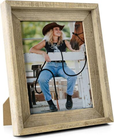 إطار صورة Fun Memories Rustic مقاس 11 × 14، إطار صورة خشبي مع مجموعة زجاج شبكي عالي الدقة، إطار خشبي بنمط المزرعة للتركيب على الحائط أو عرض الطاولة لملصقات الصور (أبيض متعثر) in Kuwait