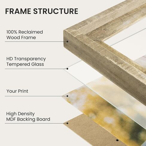 إطار صورة Fun Memories Rustic مقاس 11 × 14، إطار صورة خشبي مع مجموعة زجاج شبكي عالي الدقة، إطار خشبي بنمط المزرعة للتركيب على الحائط أو عرض الطاولة لملصقات الصور (أبيض متعثر) in Kuwait